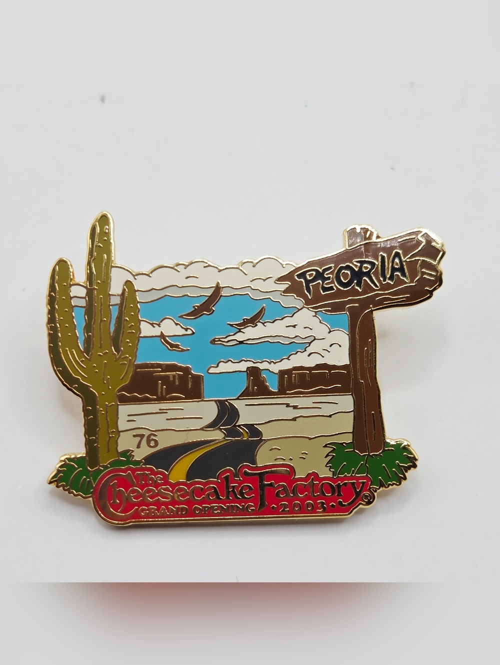 The Cheesecake Factory Peoria AZ Grand Opening 2003 Pin Cactus Desert Eagle RARE